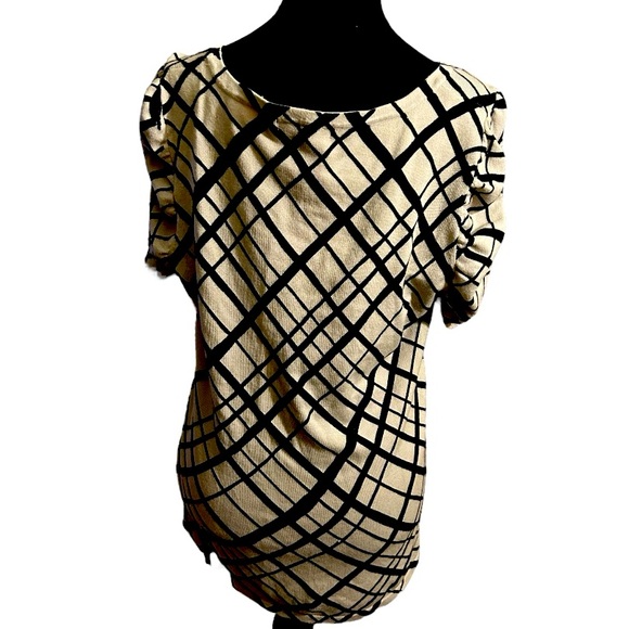Style & Co. beige & black geometric striped knit top in size Large. - Picture 3 of 4